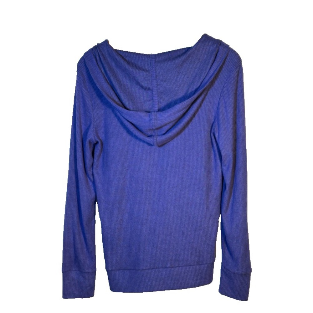 NWT Market & Spruce‎ Allison Lace Up Ribbed Brushed Knit Hoodie Navy Small - Picture 2 of 10
